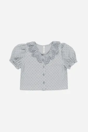 Rylee   Cru Blouse Bella pour bébé et enfant | Bleu poussiéreux