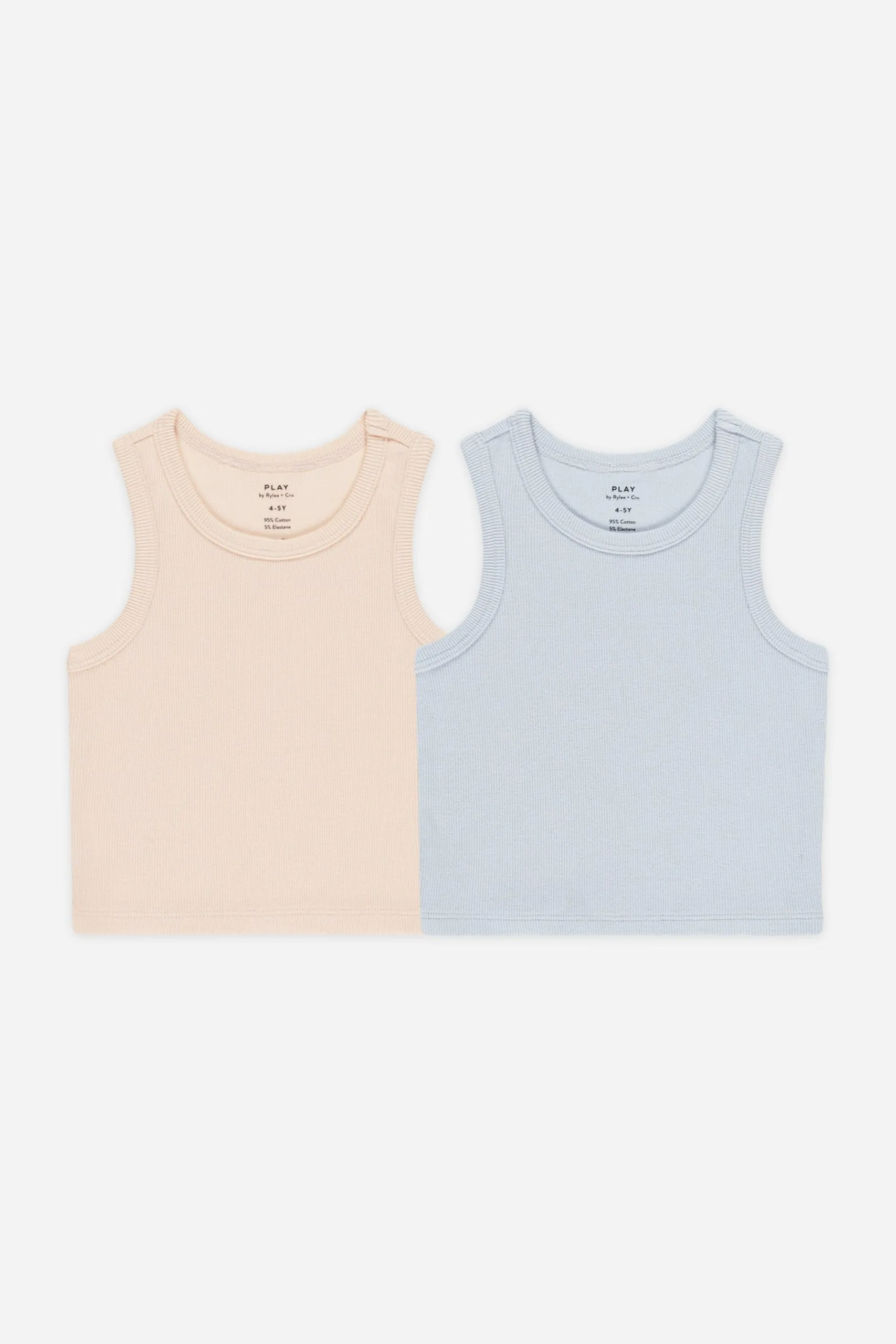 Rylee   Cru Ensemble débardeur côtelé bébé/enfant | Coquillage / Bleu clair