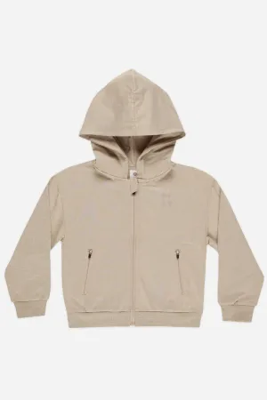 Rylee   Cru Veste à capuche technique à fermeture éclair pour bébés et enfants | Galet chiné