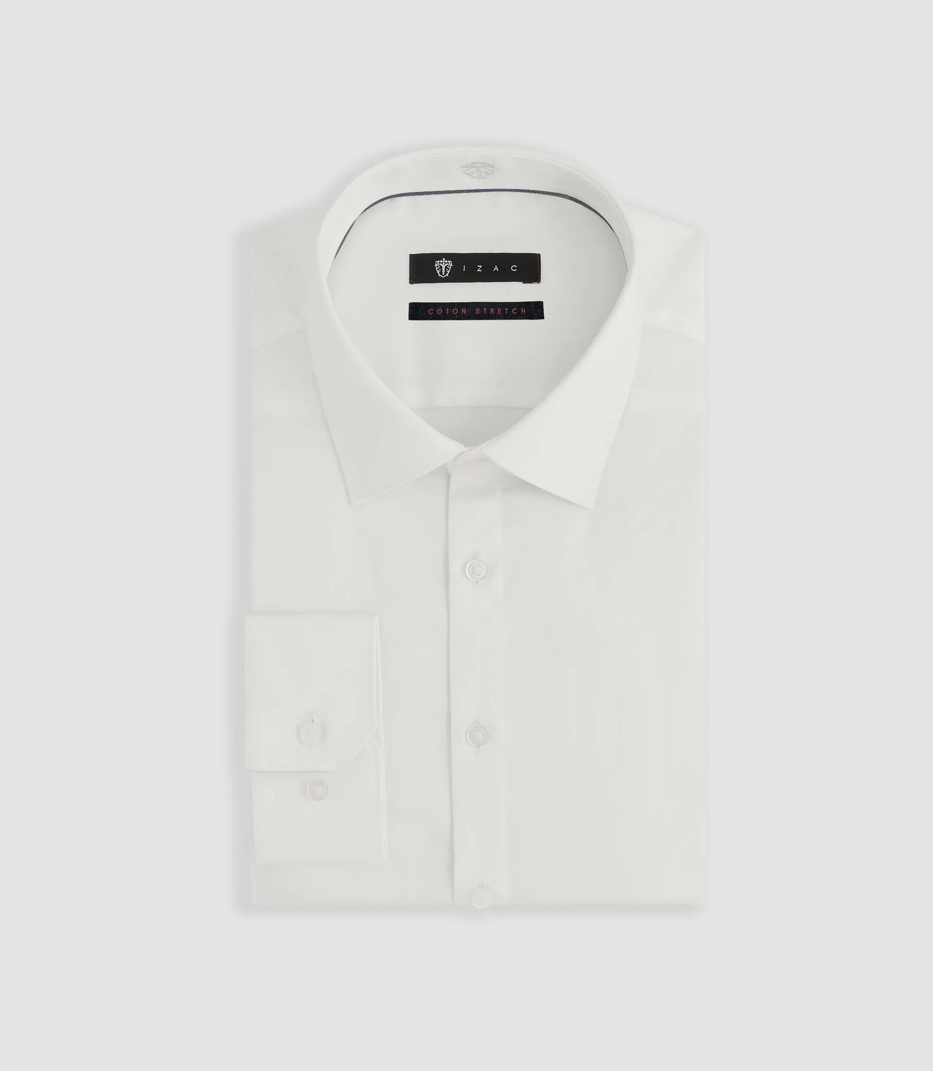 Chemise régulière SASTRETCHBASIC en satin stretch écru