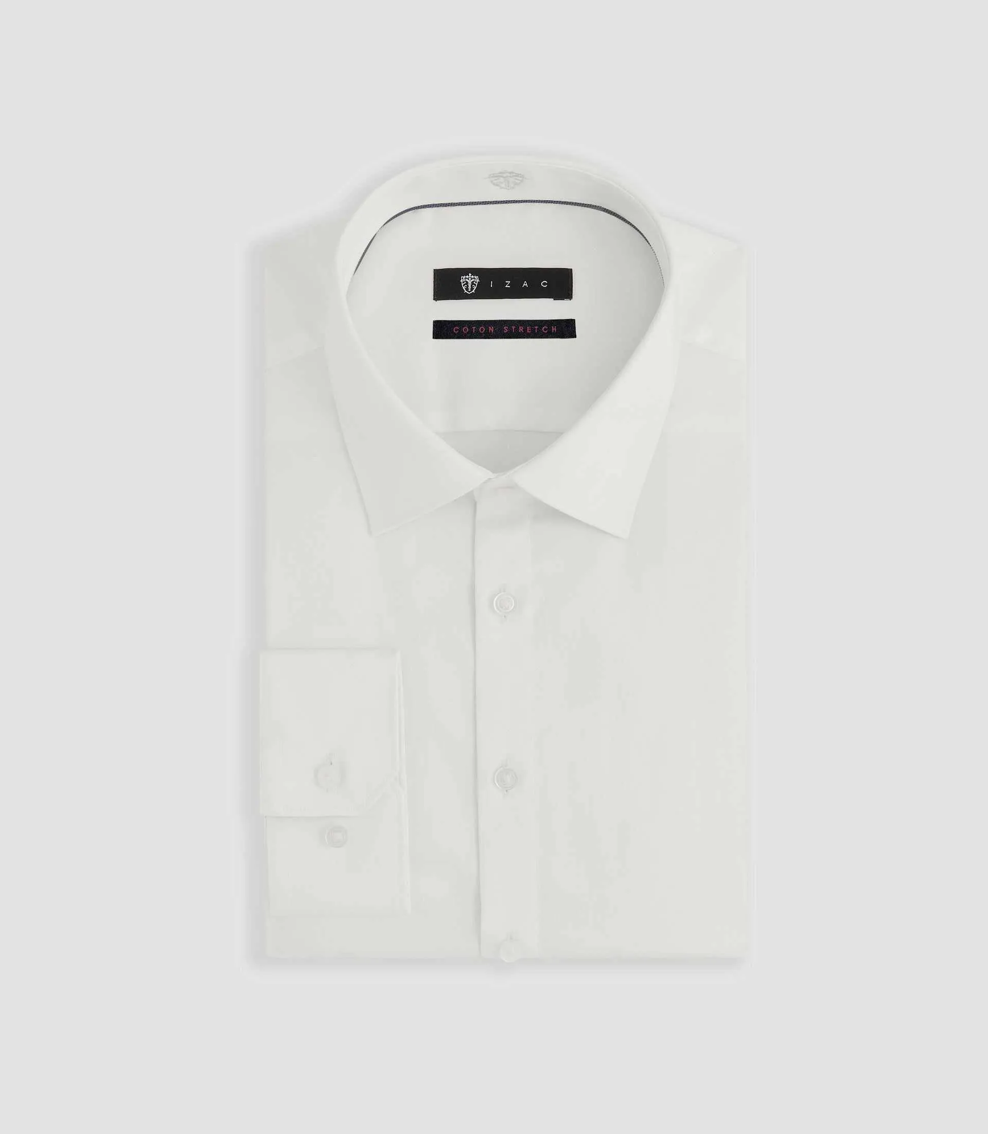 Chemise régulière SASTRETCHBASIC en satin stretch écru