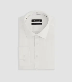 Chemise régulière SASTRETCHBASIC en satin stretch écru