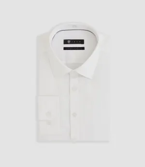 SASTRETCHBASIC chemise régulière en satin stretch blanc