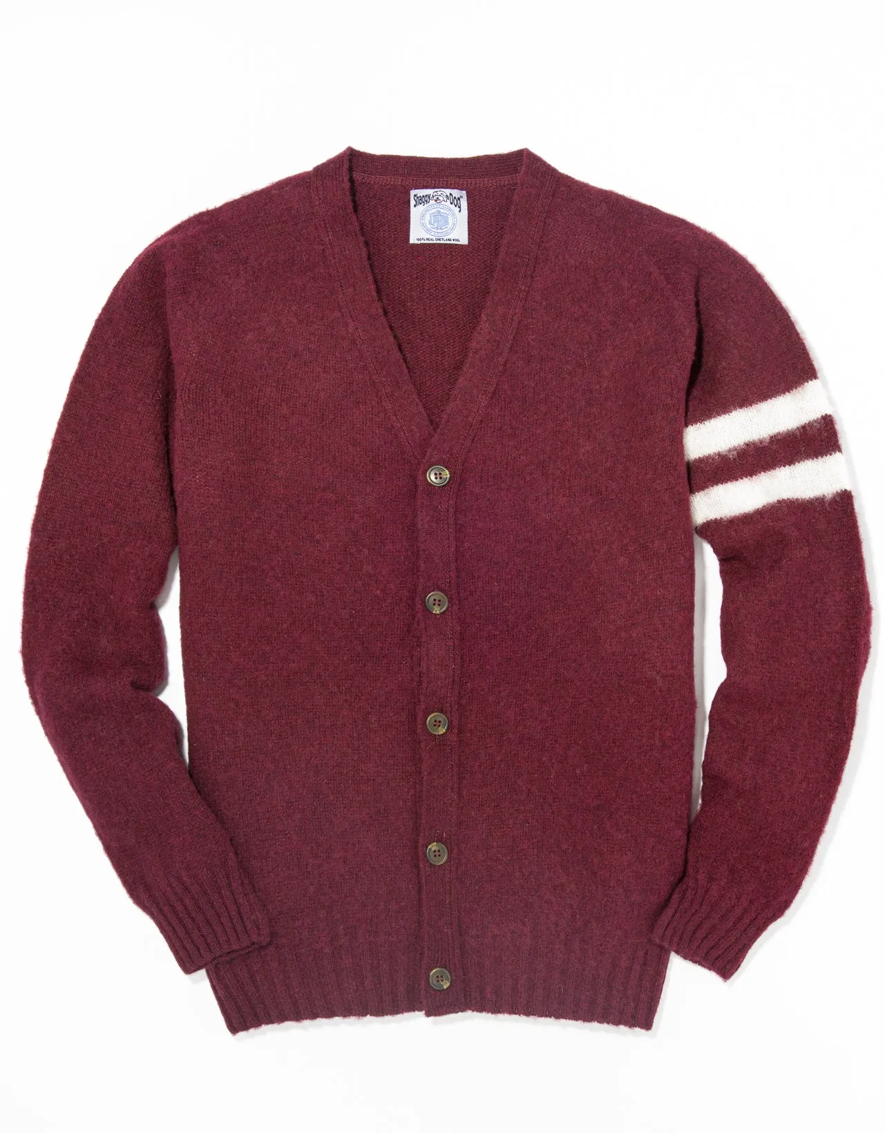 CARDIGAN UNIVERSITAIRE SHAGGY DOG - BORDEAU