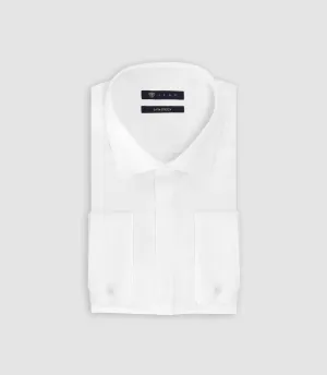 Chemise avec boutons de manchette blancs gravés