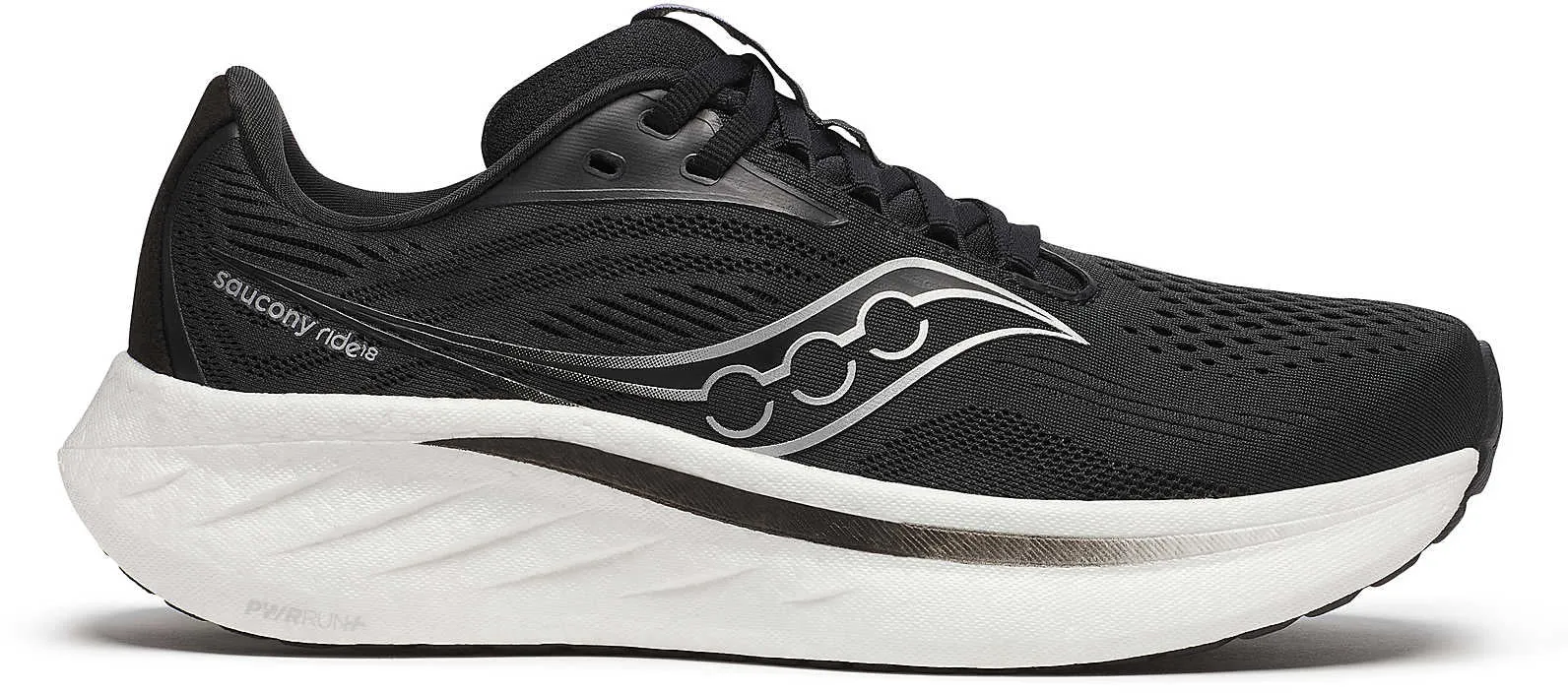 Chaussures de course Saucony Ride 18 WIDE FIT pour femmes - Noir