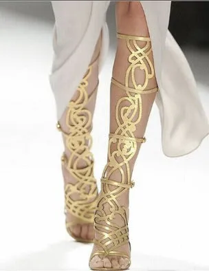 bottes hautes à bout pointu creux mode 2019 chaussures pour femmes sandales d'été Fashion Nova Shoes