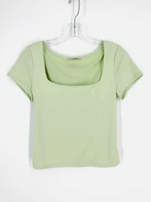 Sincerely Jules Taille M Menthe Col Carré Hauts Uni Manches Courtes
