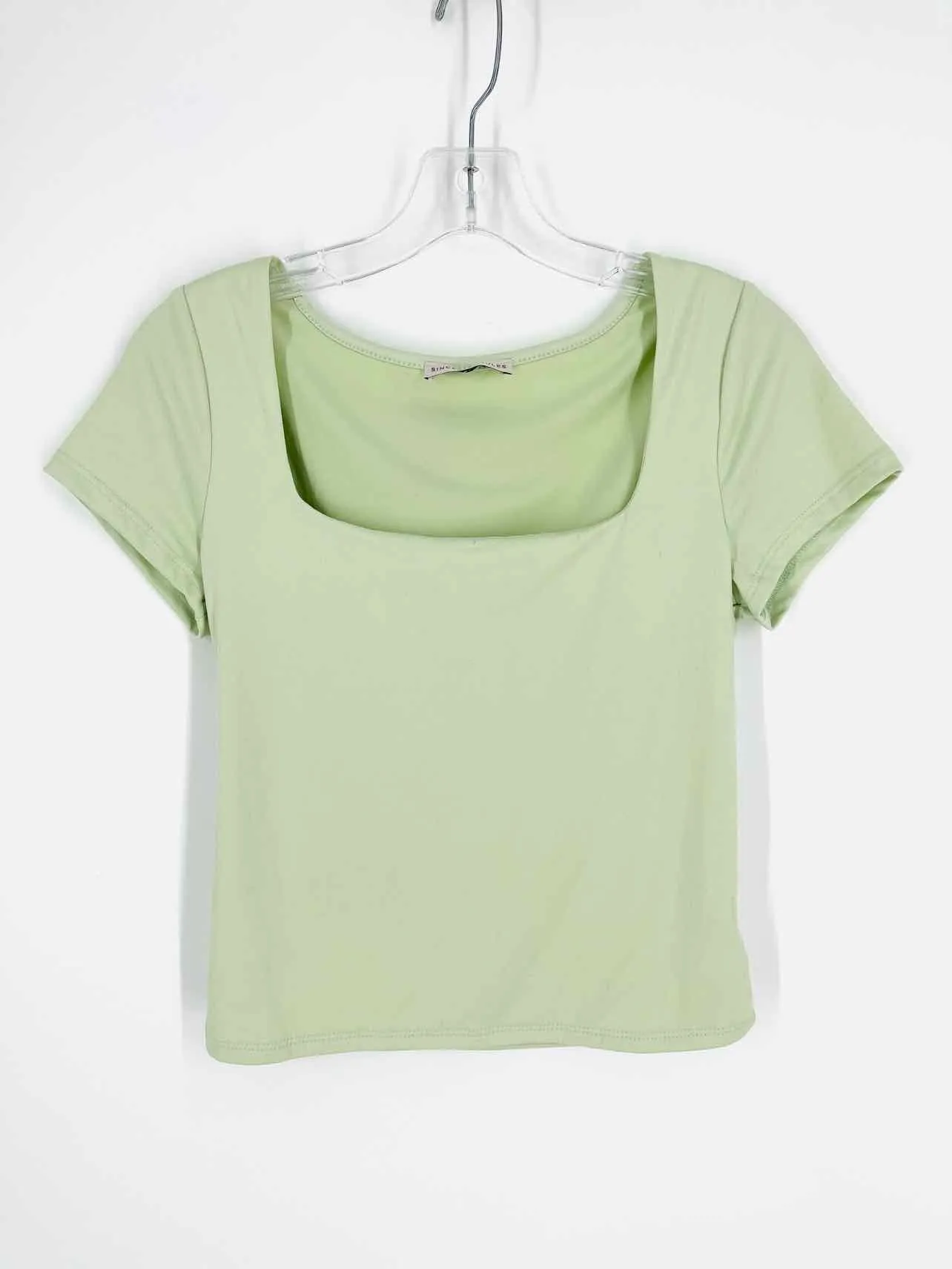 Sincerely Jules Taille M Menthe Col Carré Hauts Uni Manches Courtes