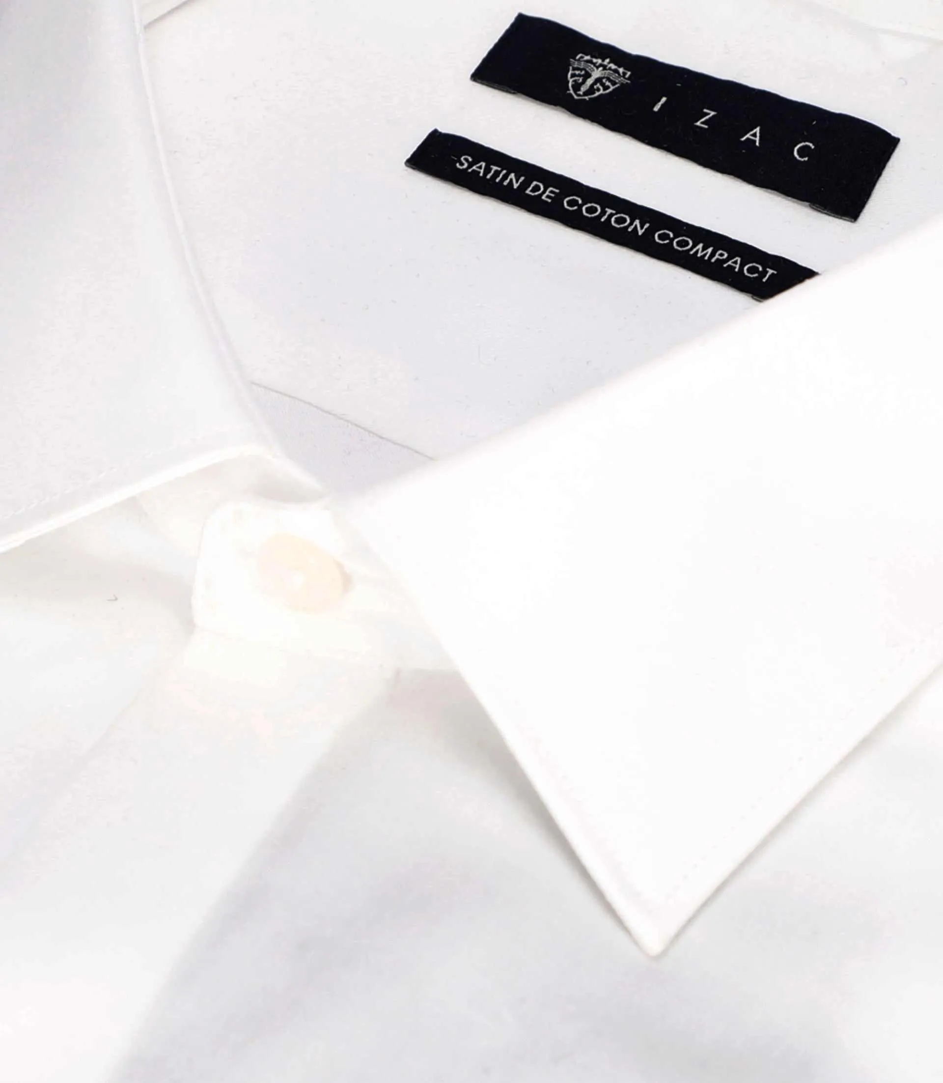 Chemise ajustée en satin de coton blanc SATINMIXTESLIM