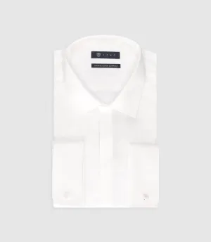 Chemise ajustée en satin de coton blanc SATINMIXTESLIM