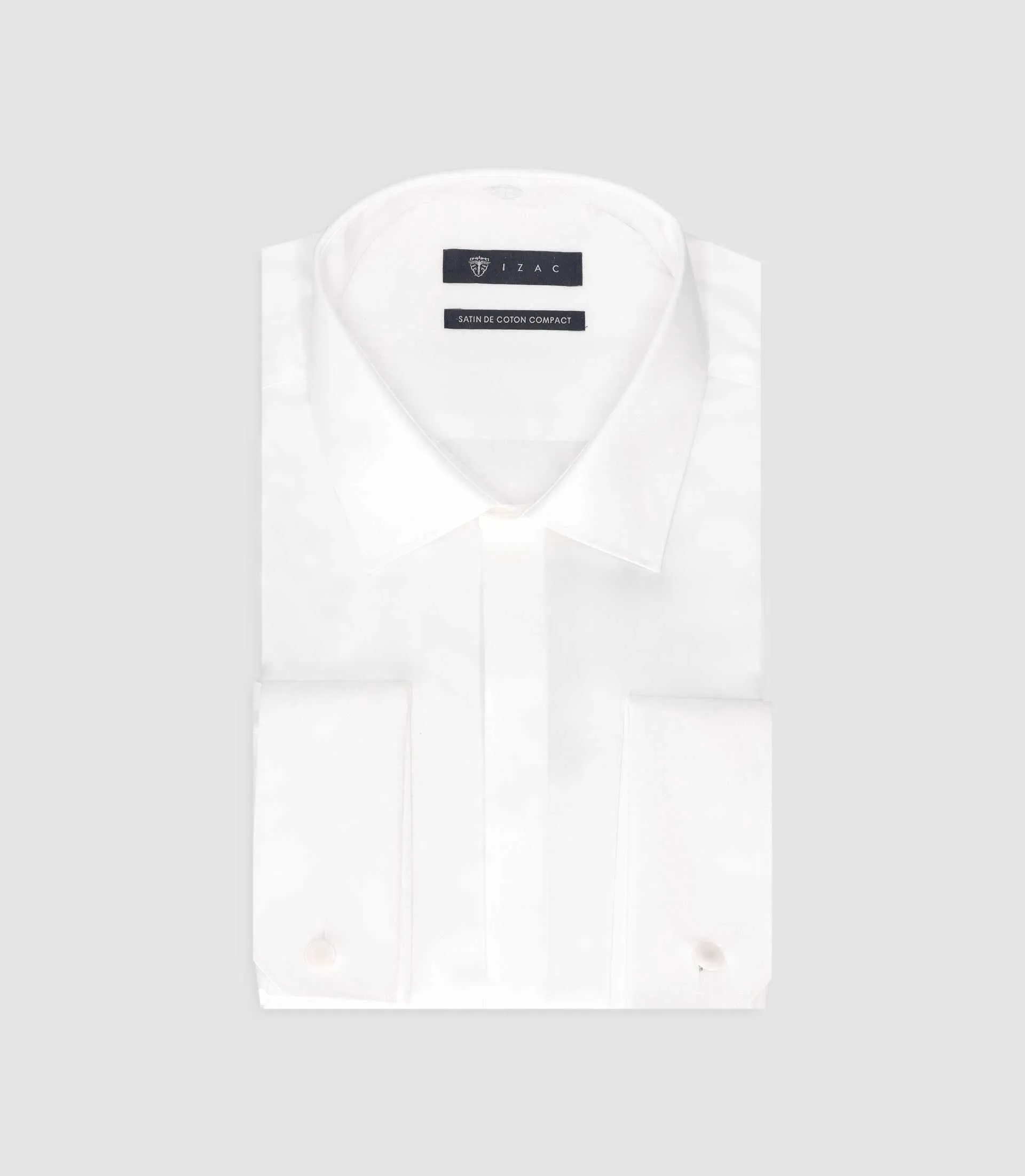Chemise ajustée en satin de coton blanc SATINMIXTESLIM
