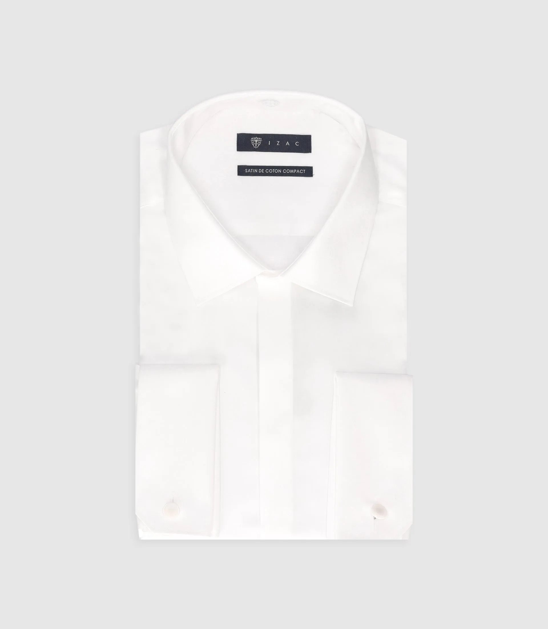 Chemise ajustée en satin de coton blanc SATINMIXTESLIM