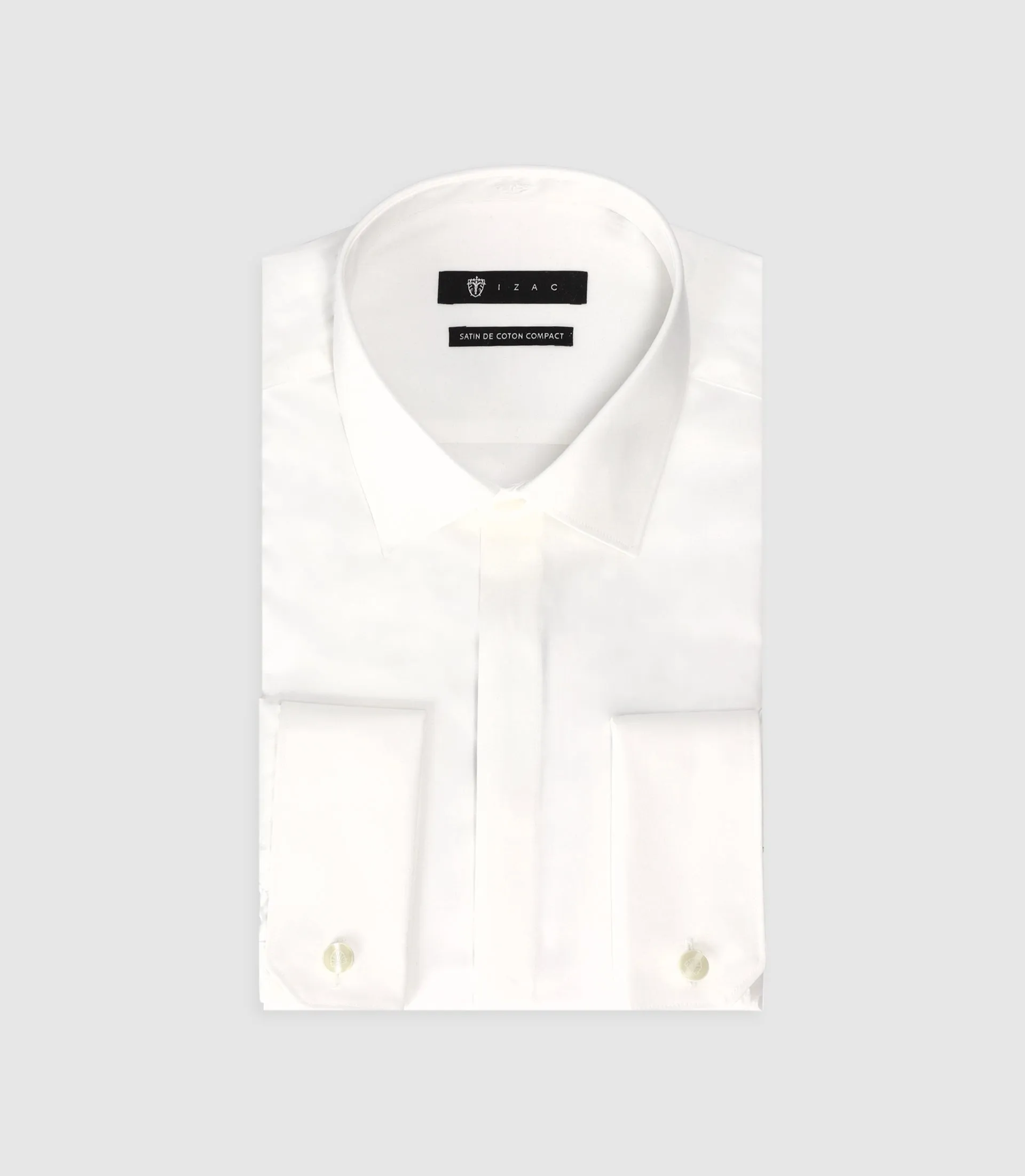 Chemise fine en satin de coton écru mixte