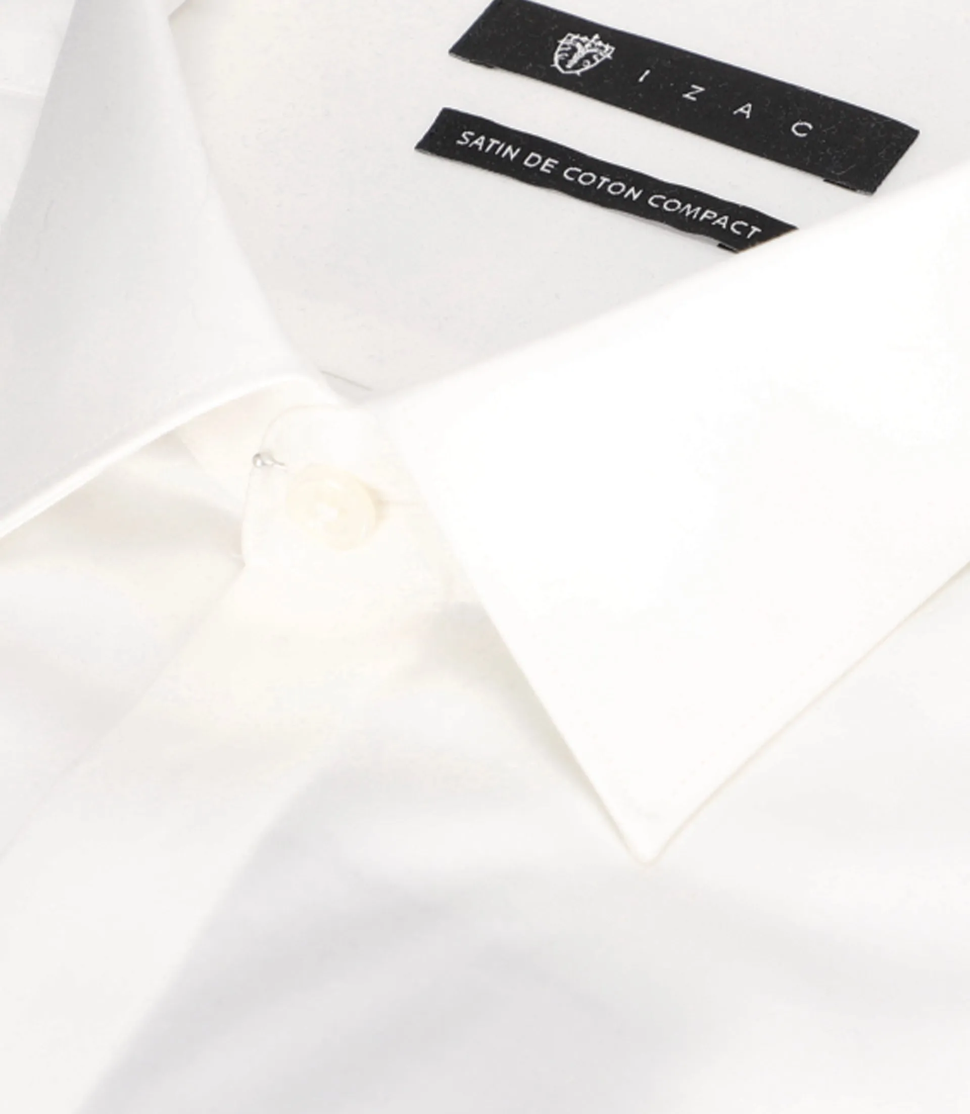 Chemise fine en satin de coton écru mixte