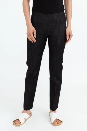 PANTALON DROIT EN DENIM DE COTON ÉLASTIQUE À ENFILER