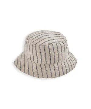 Chapeau bucket à rayures et chambray