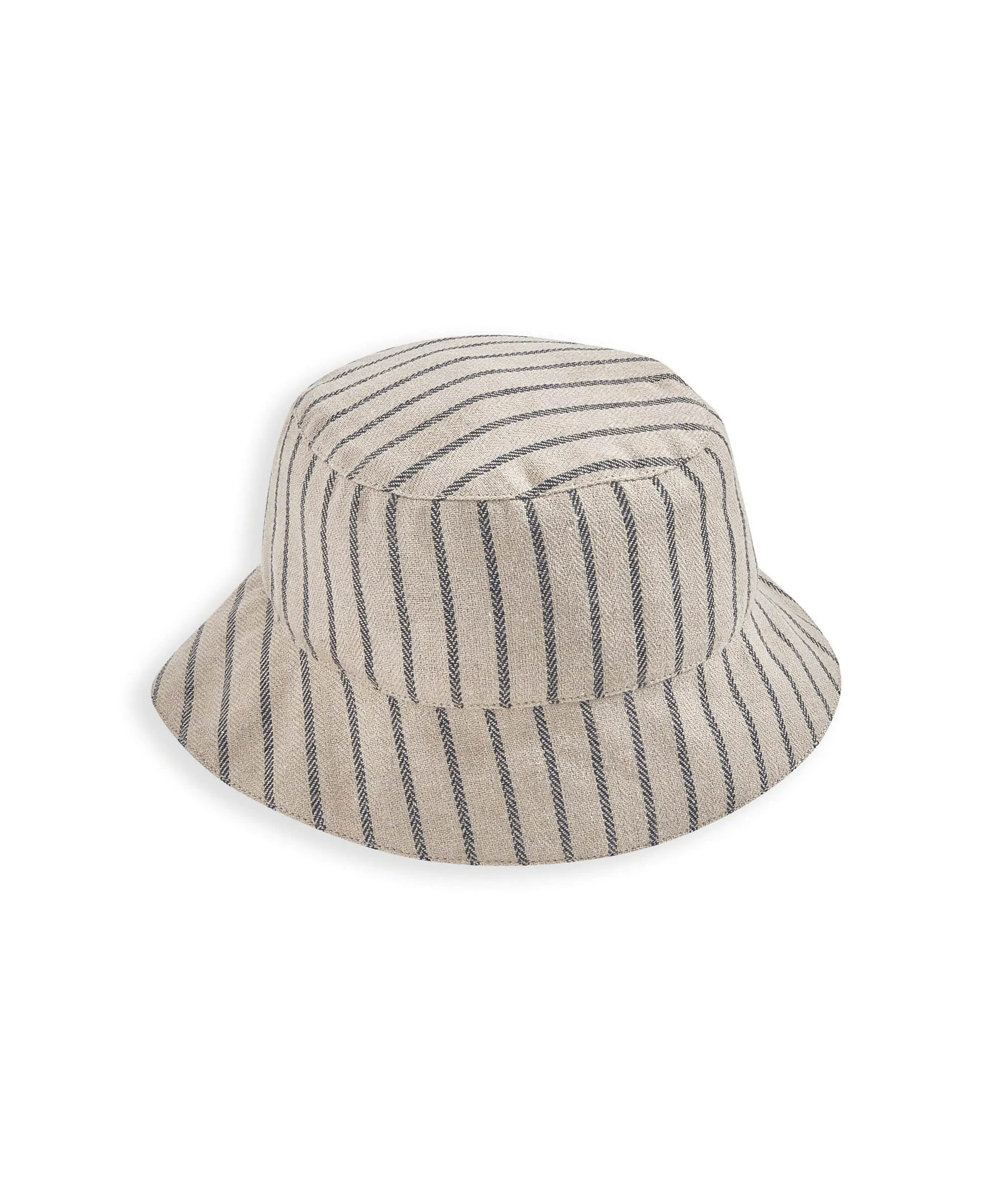 Chapeau bucket à rayures et chambray
