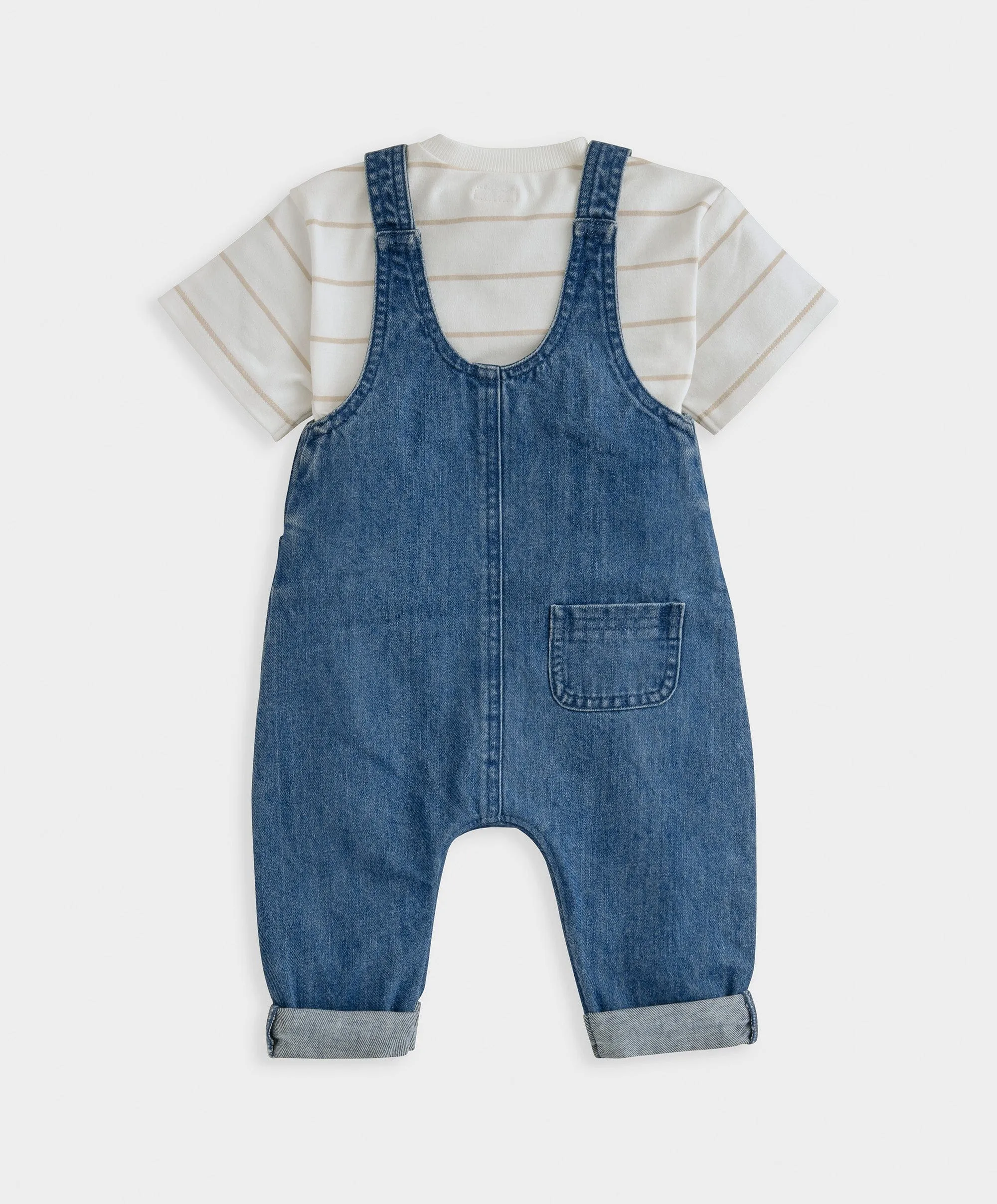 Ensemble T-shirt rayé & Salopette en Jean Bébé Enfant Mamas & Papas