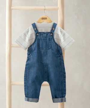 Ensemble T-shirt rayé & Salopette en Jean Bébé Enfant Mamas & Papas