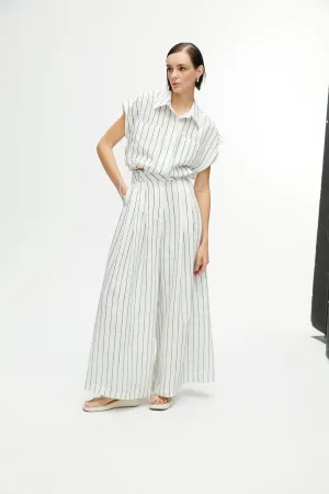 Pantalon large à rayures