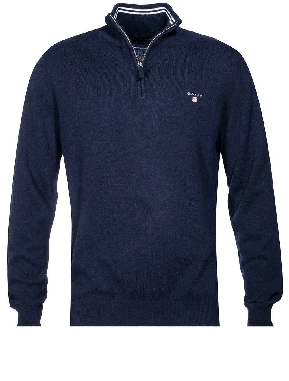 Pull Marine en Laine Superfine à Demi-Zip