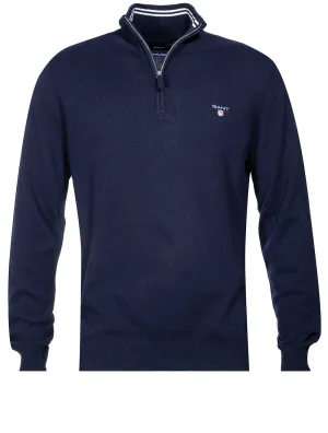 Pull Marine en Laine Superfine à Demi-Zip