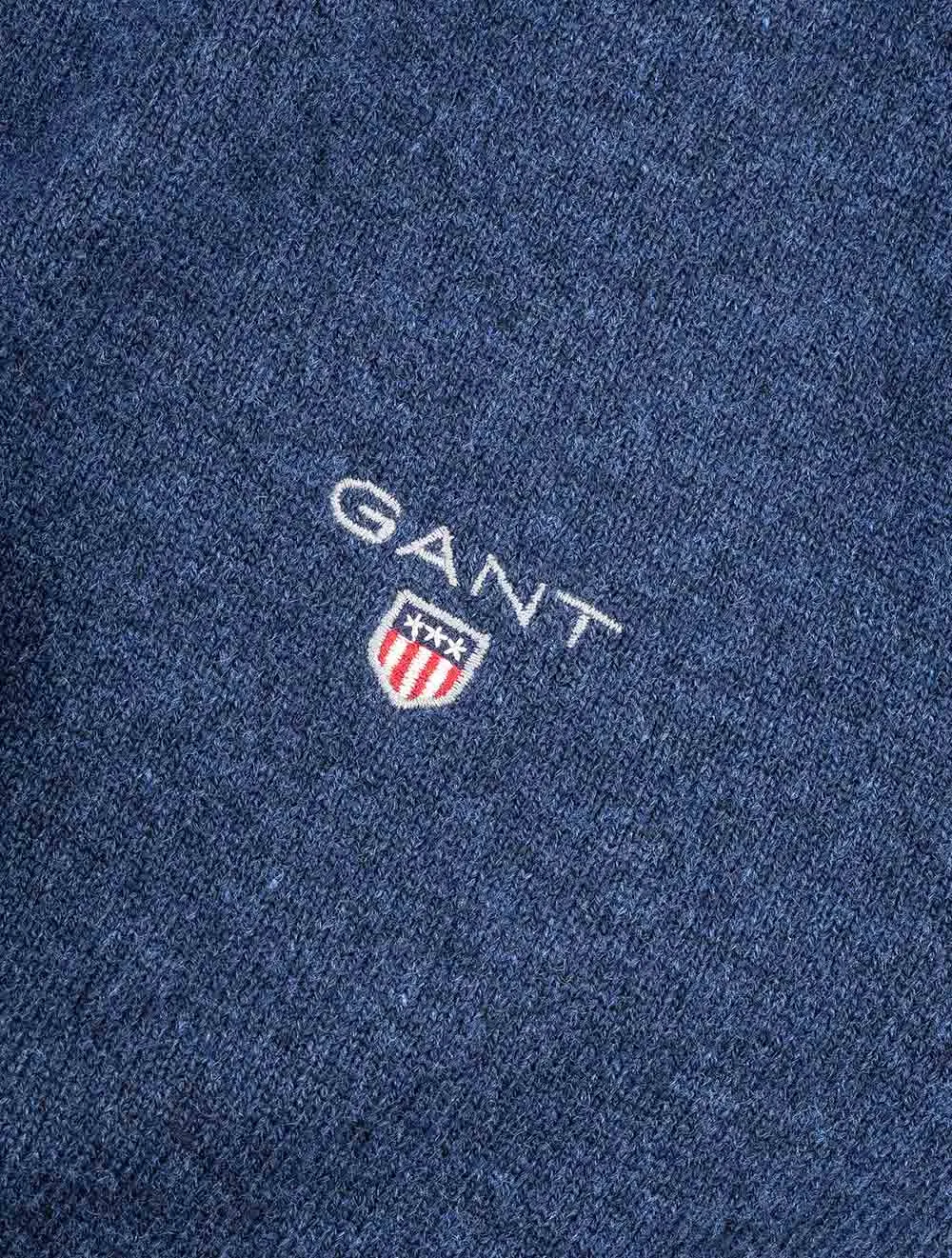 Cardigan Super Fine en Laine Mérinos à Fermeture Éclair Bleu Marine Mélangé