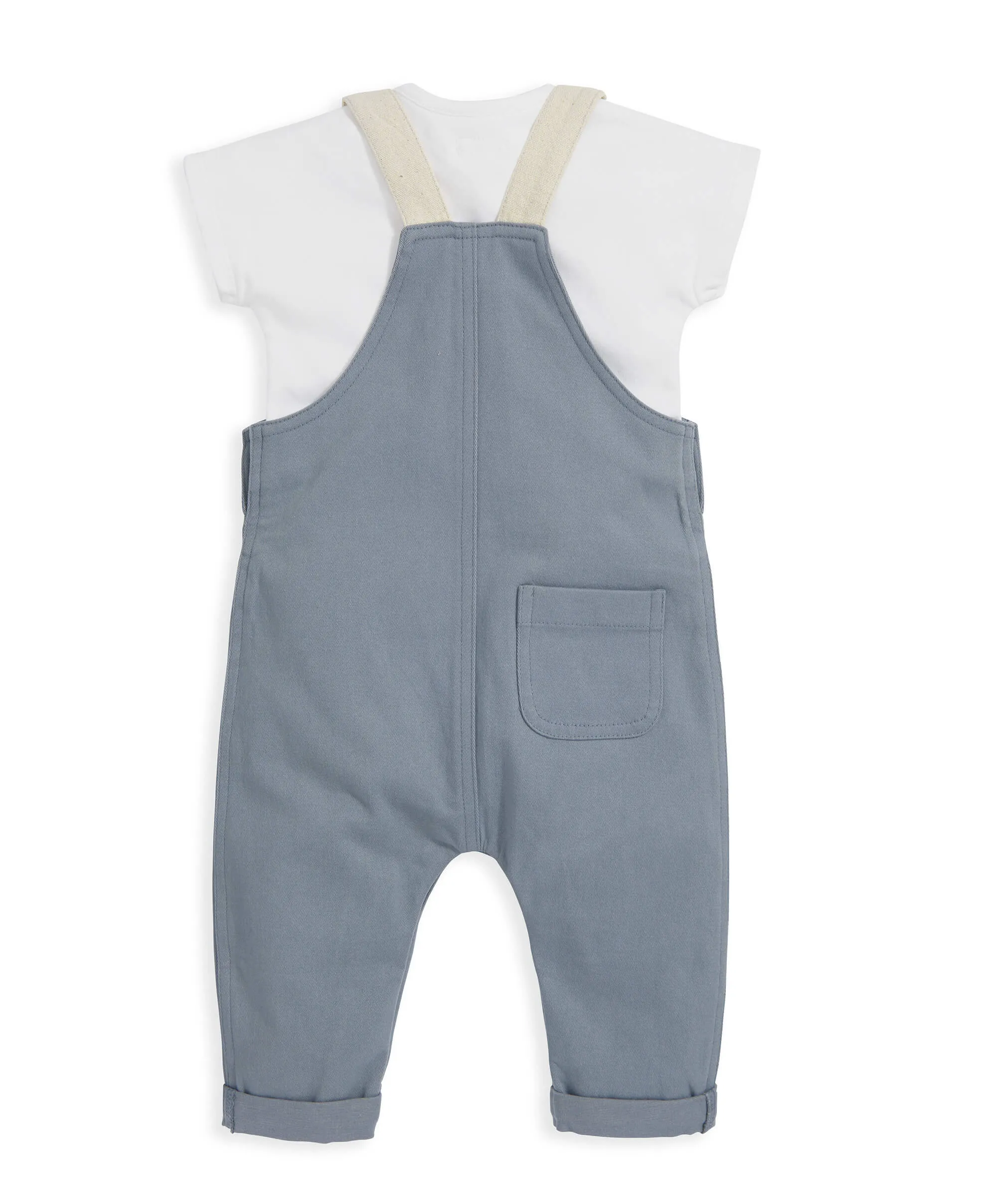 Ensemble T-Shirt & Salopette - Bleu Bébé Enfant Mamas & Papas