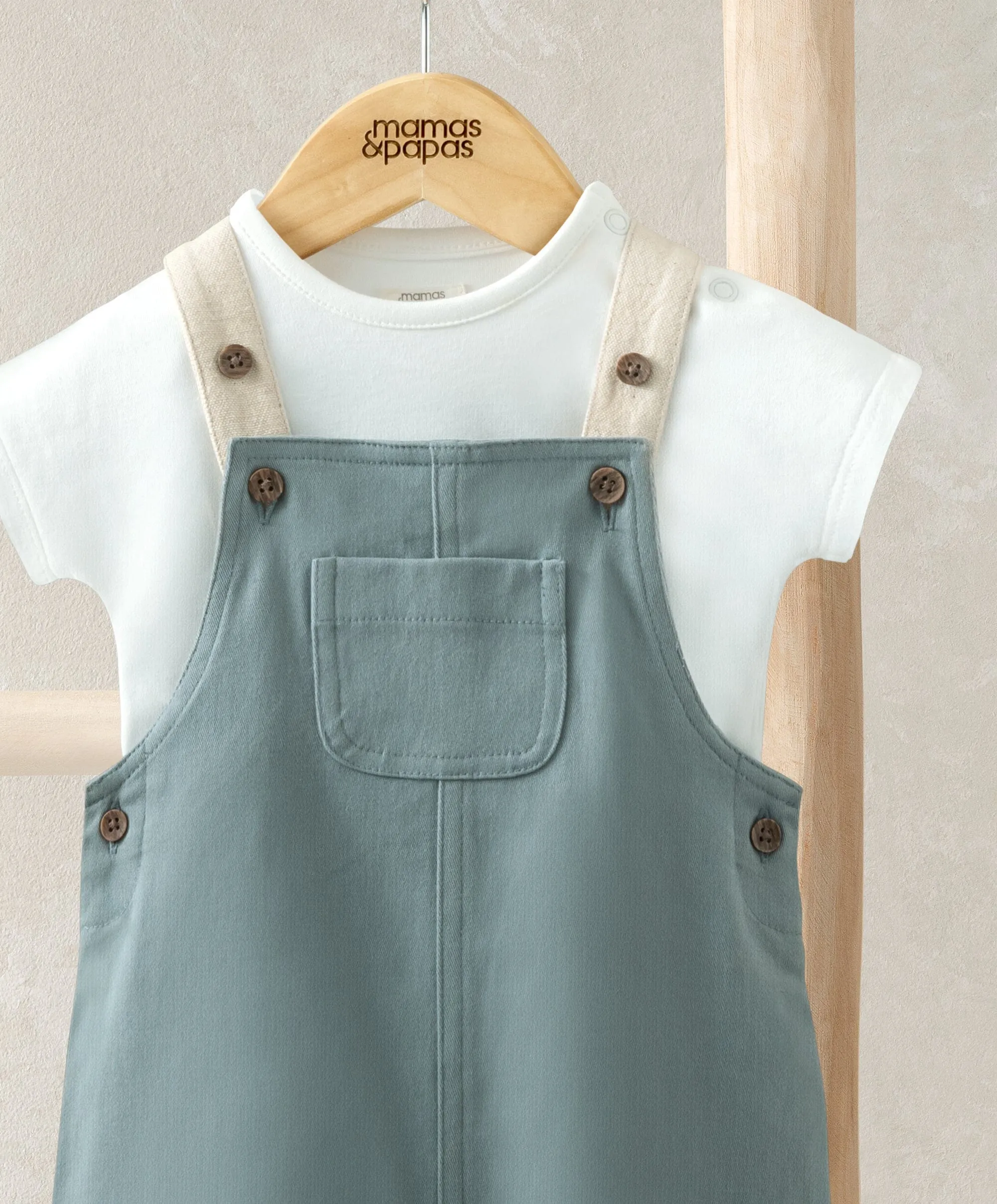 Ensemble T-Shirt & Salopette - Bleu Bébé Enfant Mamas & Papas