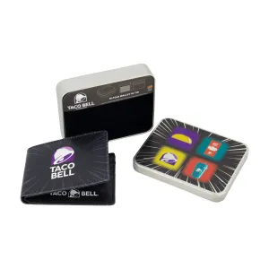 Portefeuille pliable avec logo TACO BELL, portefeuille mince avec boîte décorative pour hommes et femmes, chaussures ecco
