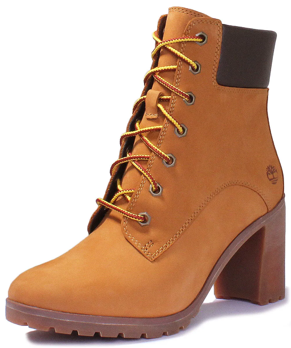 Bottes chelsea Timberland Allington à talon bloc de 6 cm en couleur blé pour femme