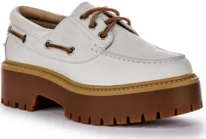Chaussures bateau Timberland Stone Street en blanc pour femmes