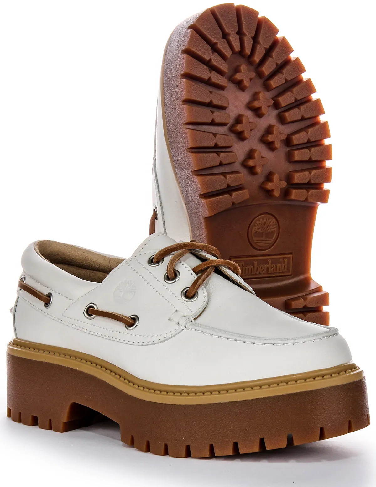 Chaussures bateau Timberland Stone Street en blanc pour femmes