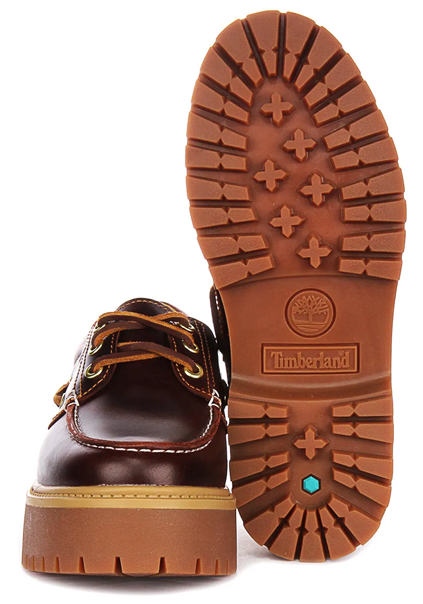 Chaussures Bateau à Plateforme Timberland Street A2Qdm en Marron Foncé pour Femme Timberland