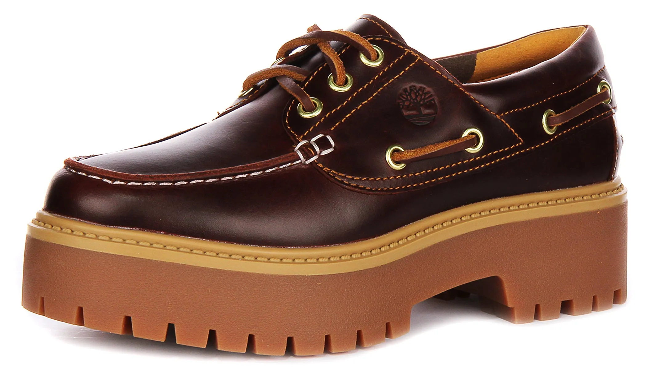 Chaussures Bateau à Plateforme Timberland Street A2Qdm en Marron Foncé pour Femme Timberland
