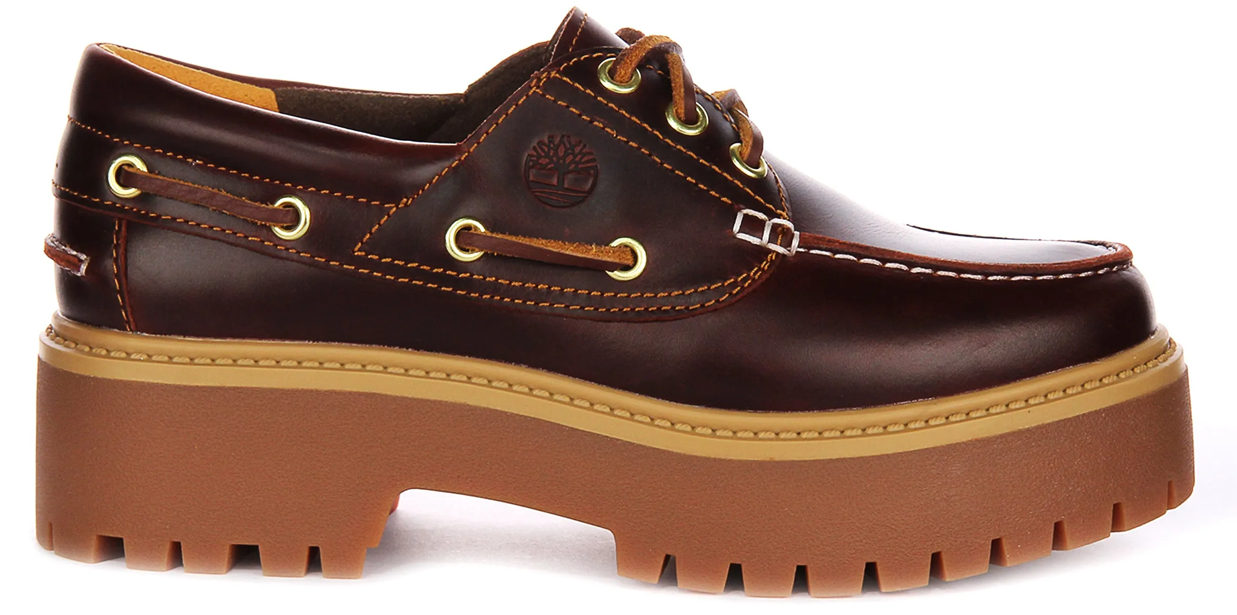 Chaussures Bateau à Plateforme Timberland Street A2Qdm en Marron Foncé pour Femme Timberland