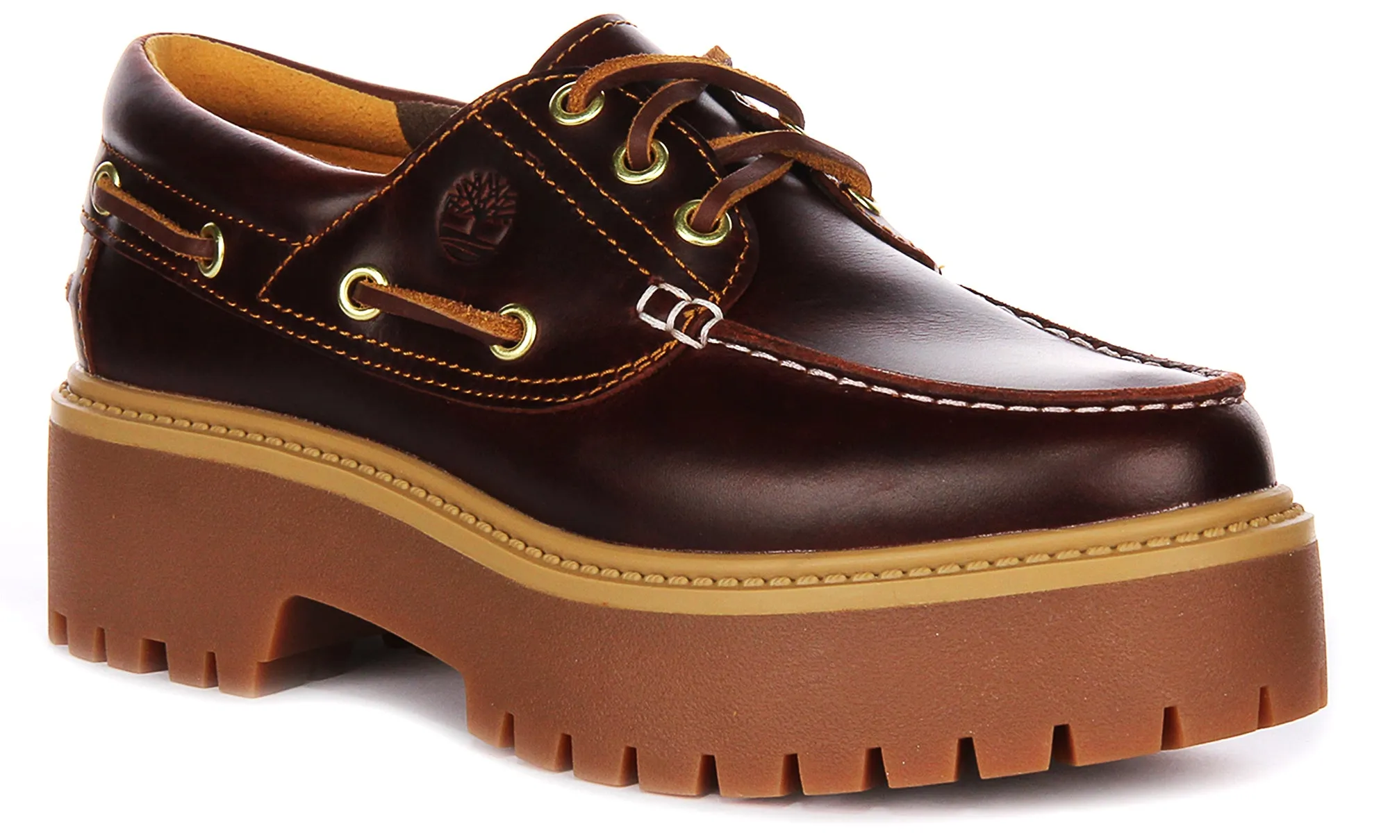 Chaussures Bateau à Plateforme Timberland Street A2Qdm en Marron Foncé pour Femme Timberland