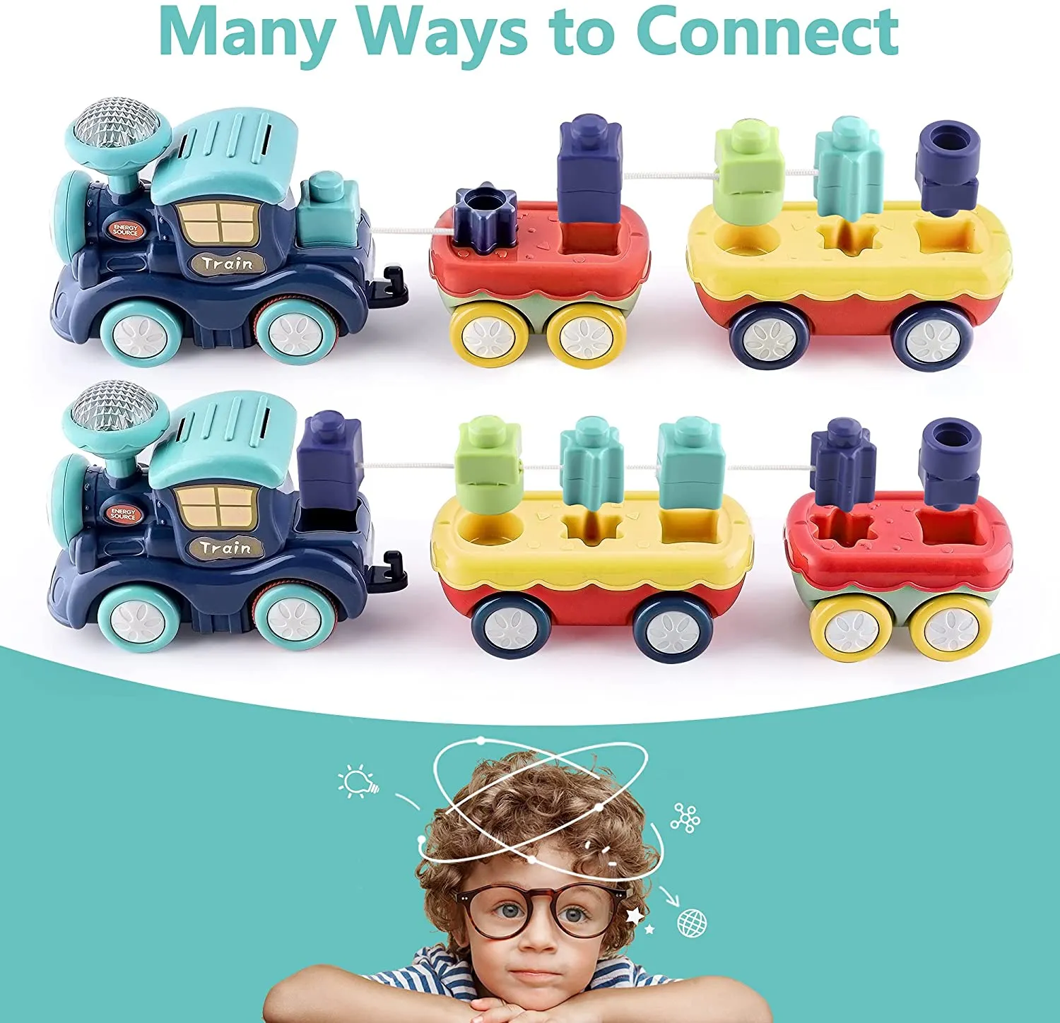 Jouet de Train pour Tout-Petits avec Lumières et Sons pour Garçons et Filles