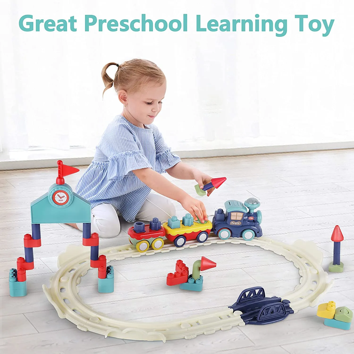 Jouet de Train pour Tout-Petits avec Lumières et Sons pour Garçons et Filles