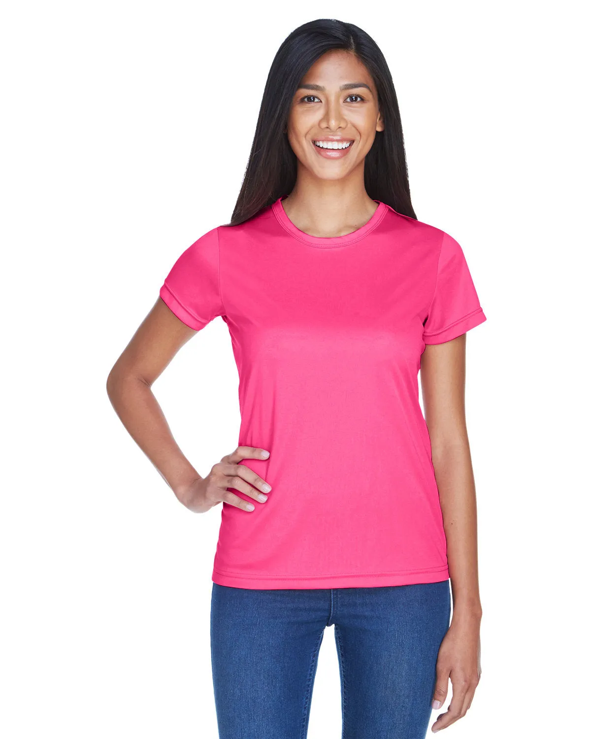 UltraClub 8420L T-shirt sport interlock pour femmes, frais et sec, performance optimale