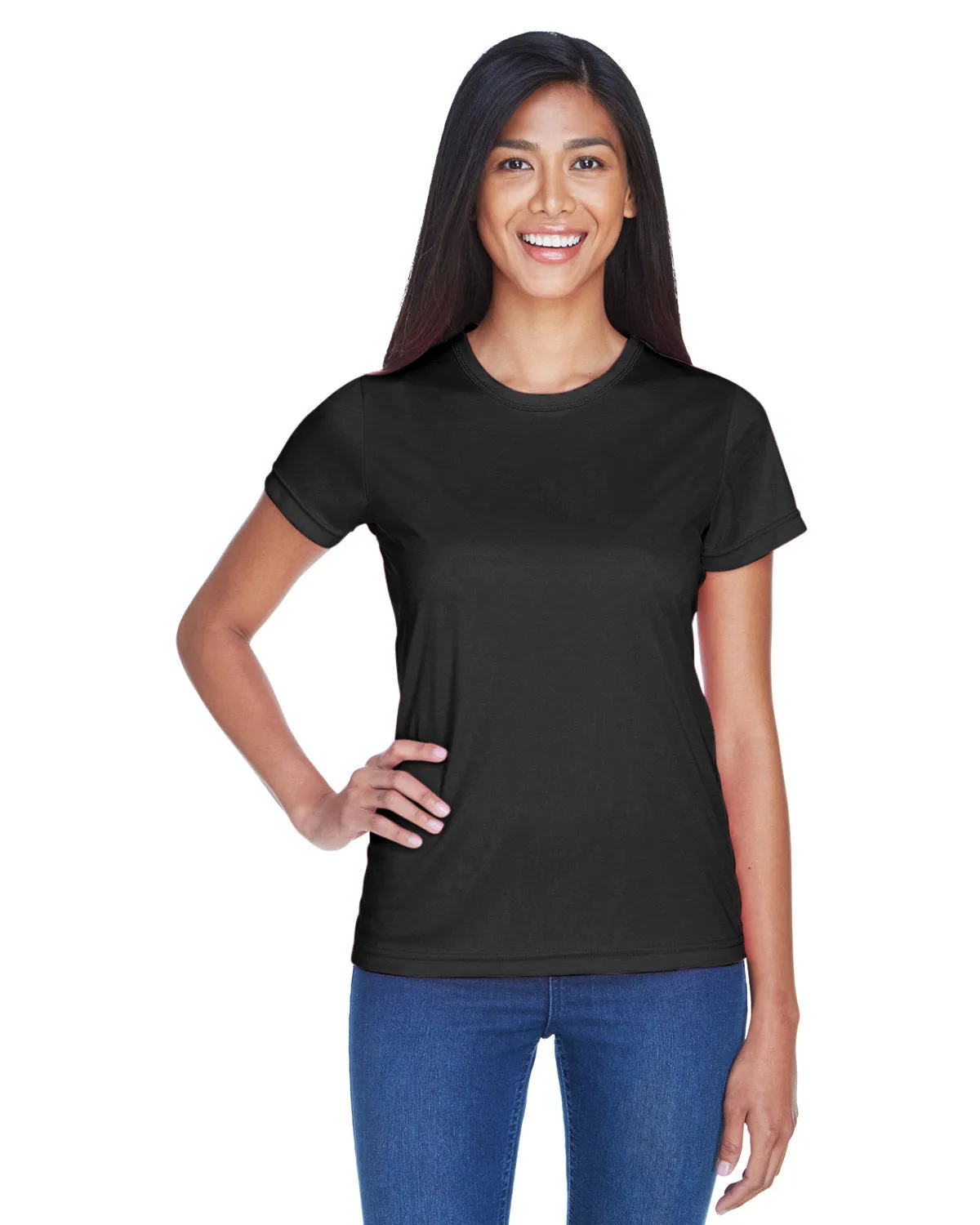 UltraClub 8420L T-shirt sport interlock pour femmes, frais et sec, performance optimale