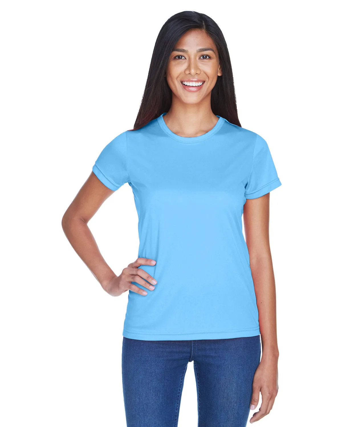 UltraClub 8420L T-shirt sport interlock pour femmes, frais et sec, performance optimale