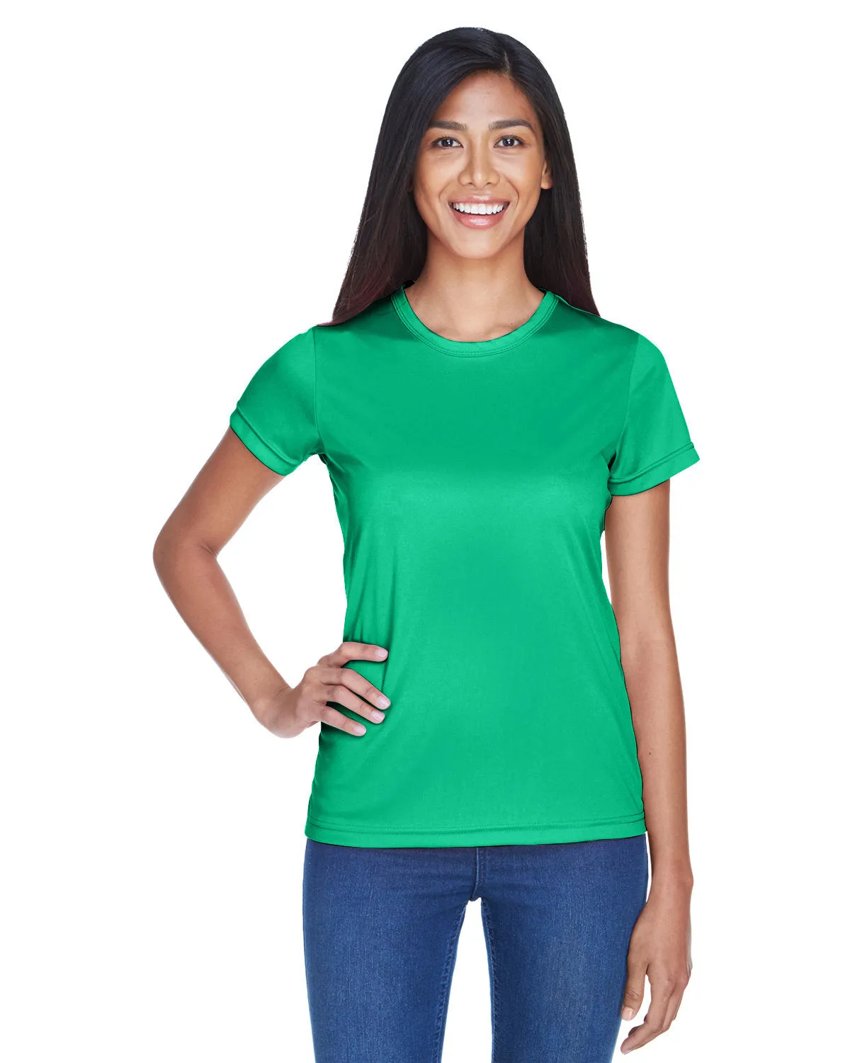 UltraClub 8420L T-shirt sport interlock pour femmes, frais et sec, performance optimale