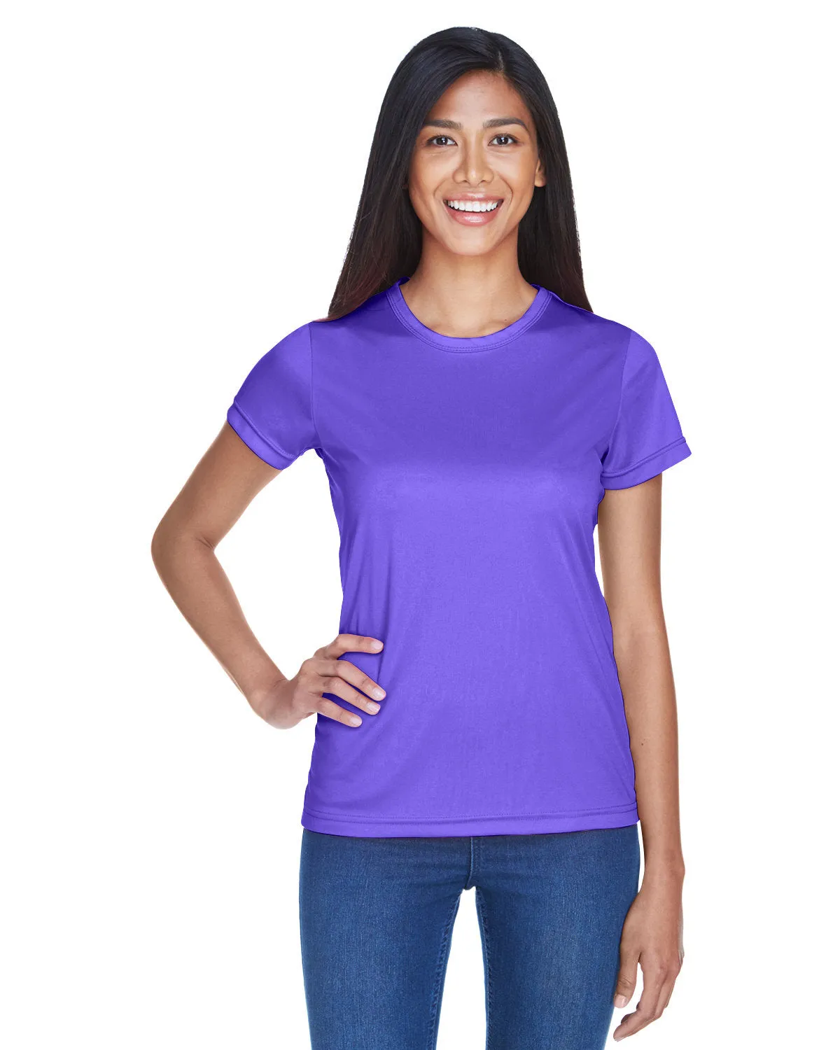 UltraClub 8420L T-shirt sport interlock pour femmes, frais et sec, performance optimale