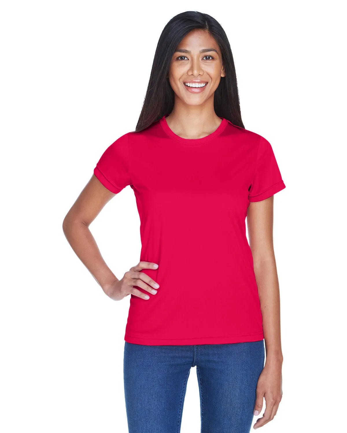 UltraClub 8420L T-shirt sport interlock pour femmes, frais et sec, performance optimale