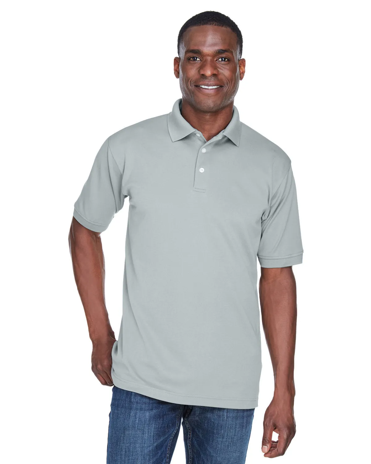 UltraClub U8315 Polo Performance Platine pour Hommes avec Technologie TempControl