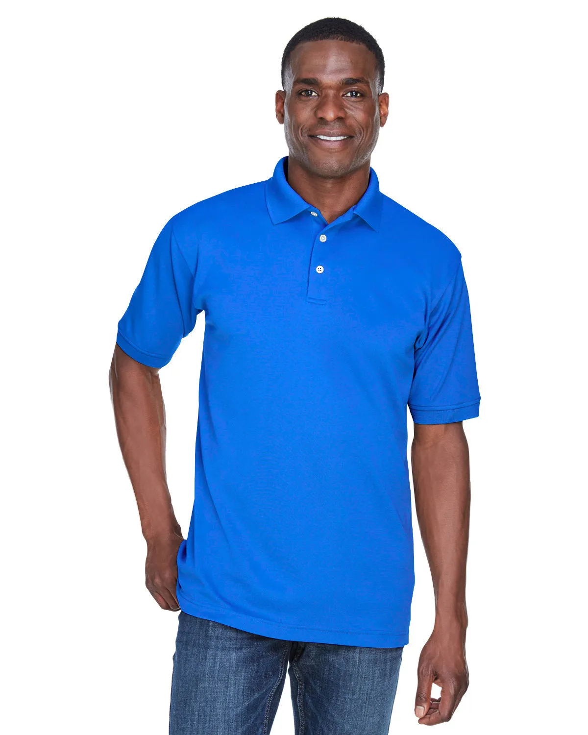 UltraClub U8315 Polo Performance Platine pour Hommes avec Technologie TempControl