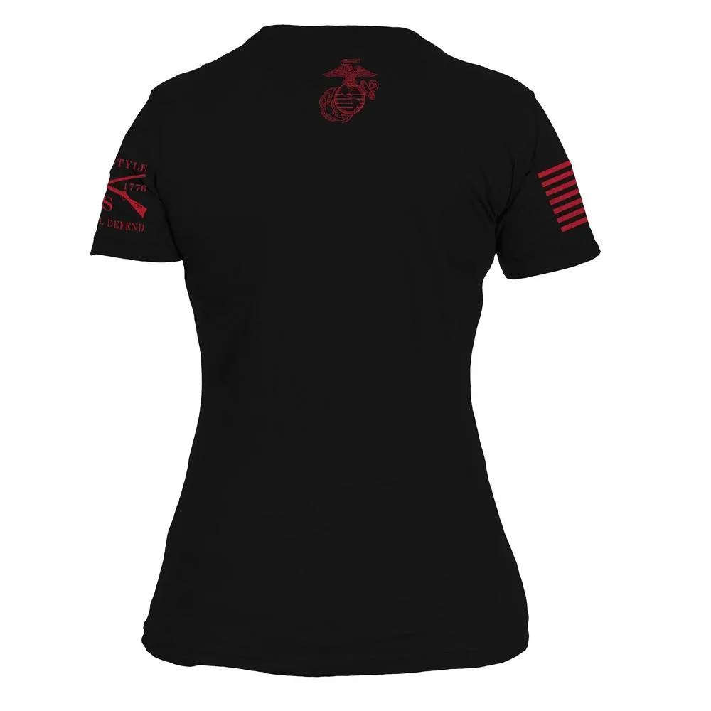USMC - T-Shirt Femme Créé en 1775 - Noir