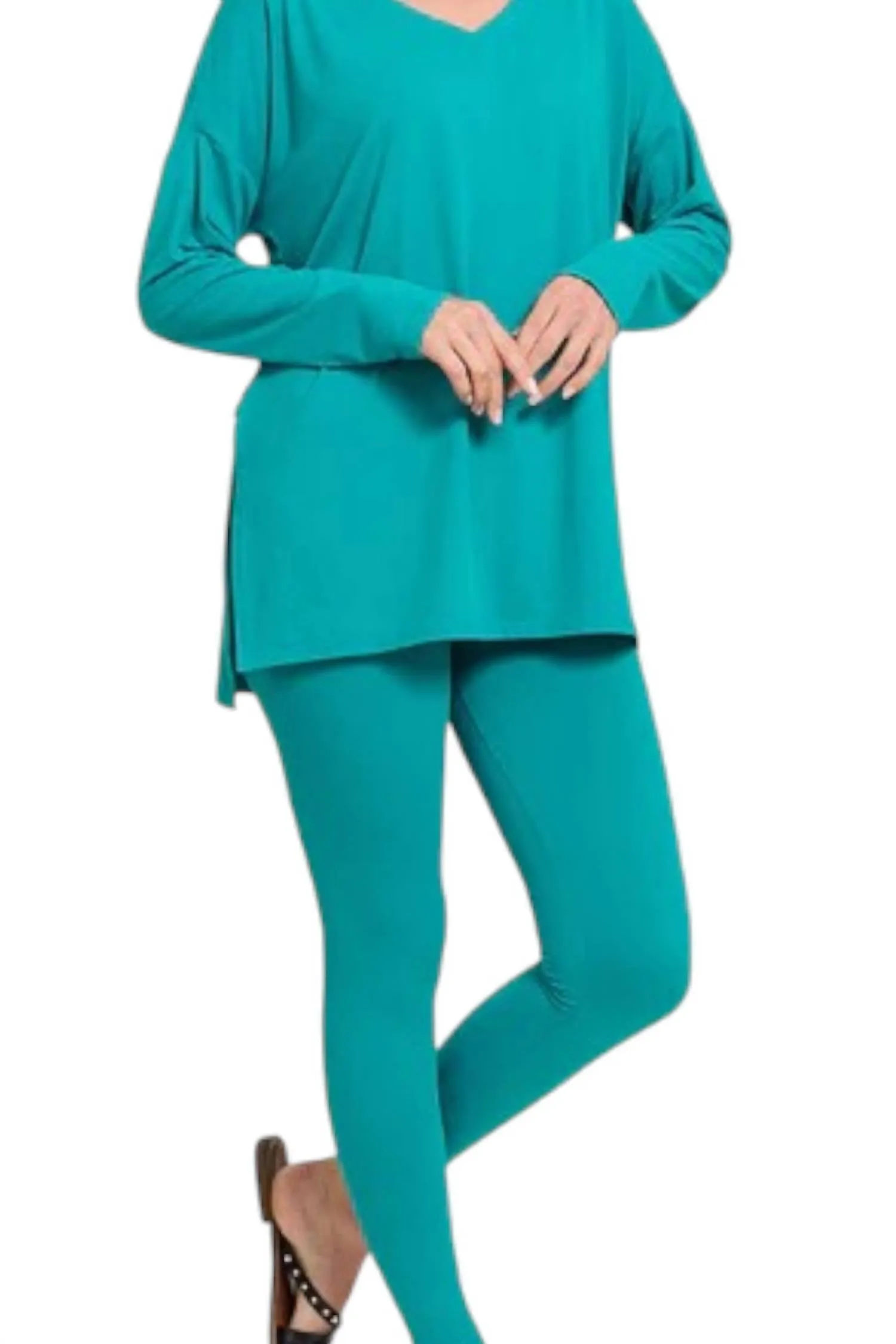 Ensembles de détente à encolure en V en bleu pâle